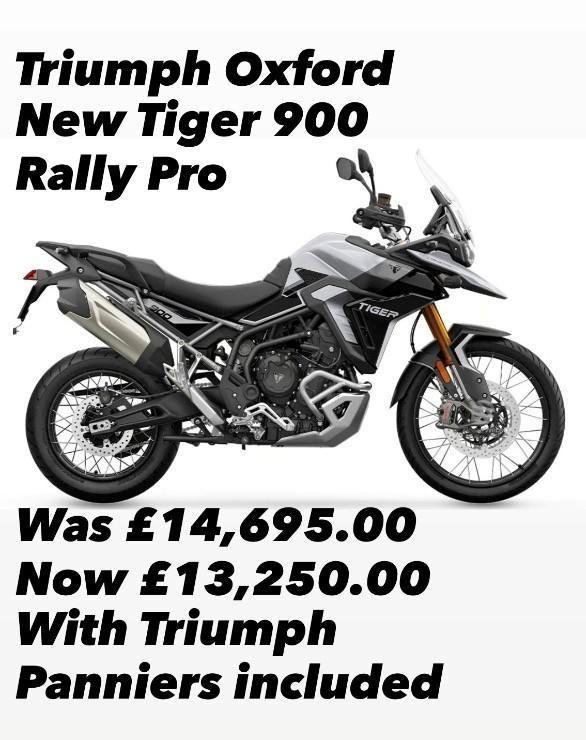 NEW UN-REGISTERED TRIUMPH TIGER 900 RALLY PRO with LUGGAGE MOTORCYCLE