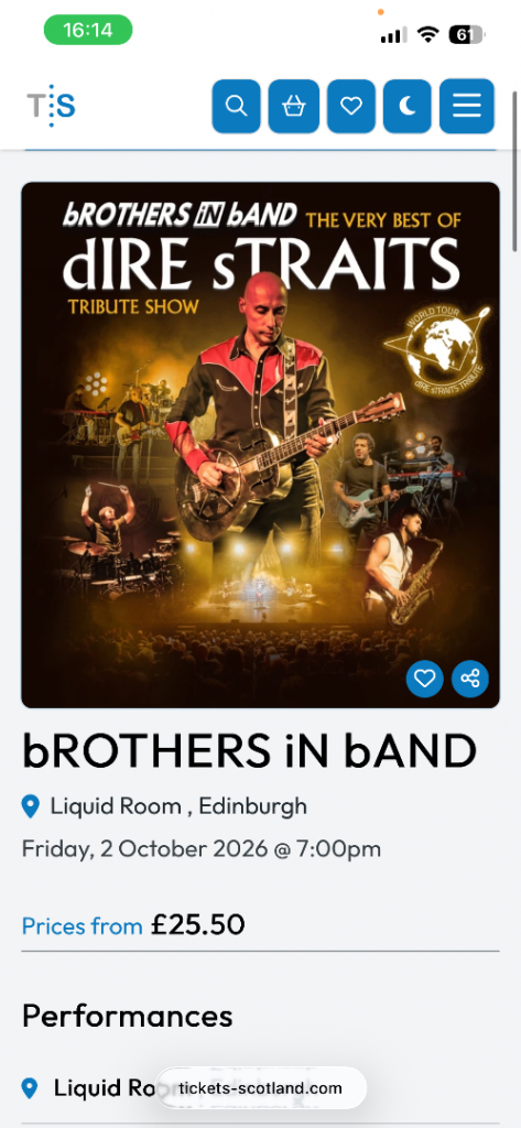 Brothers in Band: The Very Best of Dire Straits Tribute Show Ticket