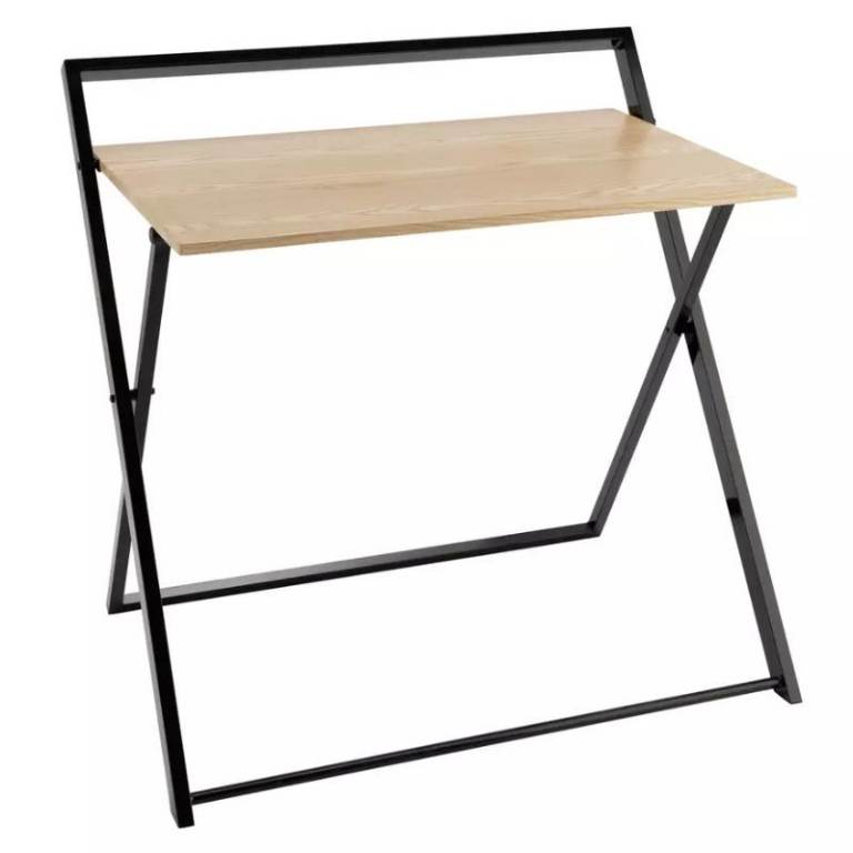 Habitat Compact Folding Office Desk - Black & Oak - 881/4906