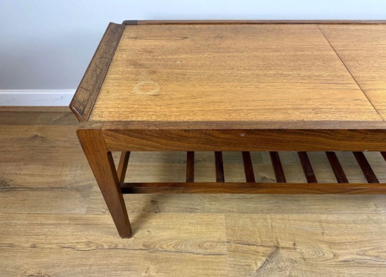 Mid-century Remploy teak extending coffee table.