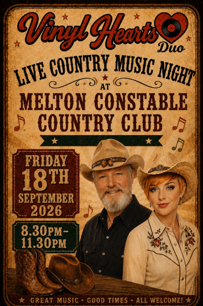 Vinyl Hearts Duo - LIVE MUSIC - Country & Western - 18th September @ Melton Constable Country Club