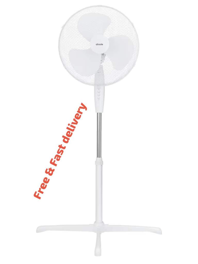 16 Inch Lightweight 90° Oscillating Pedestal Fan – 3 Speed Adjustable Stand Fan, Whole Room Cooling