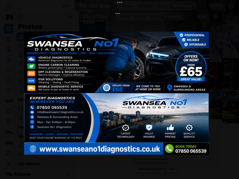 MOBILE CAR AND VAN DIAGNOSTICS WE COME TO YOU SWANSEA AND SURROUNDING AREAS 