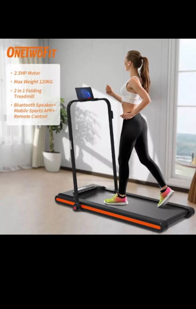 ONEWLT Walking Pad Treadmill - Folding, Bluetooth Speakers