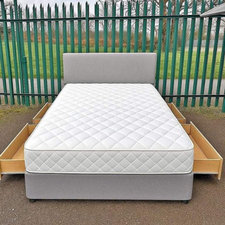 🏠 Ultimate Storage King Size Divan Bed – Optional 4 Drawers – Modern Finish ]]]
