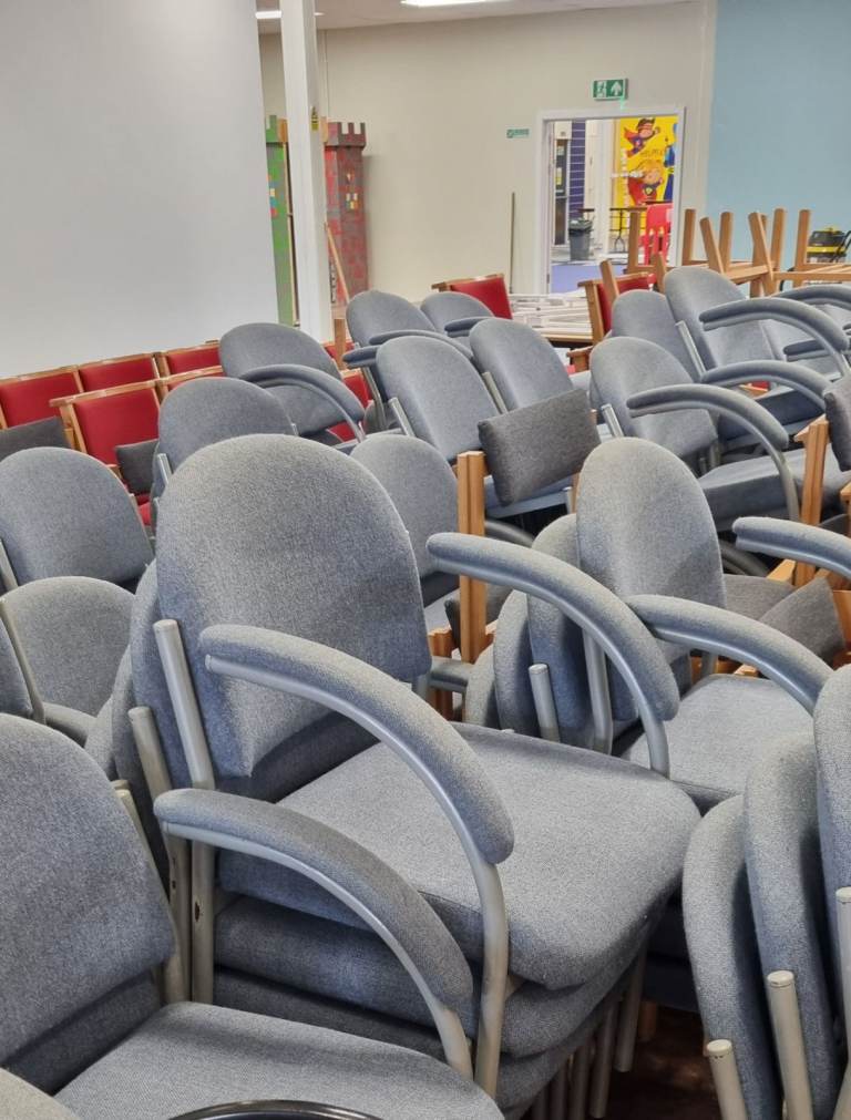 Blue Stacking Chairs
