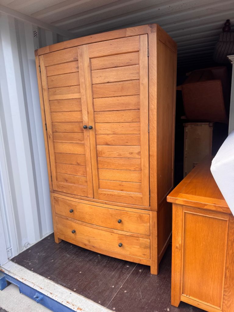 Vienna Solid Oak Bow Fronted Wardrobe (2 available) Possible Delivery 