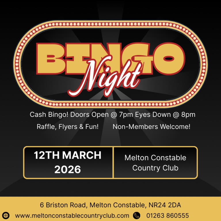 Melton Constable Country Club - Bingo Night - 12th March 2026 - 8pm Start!