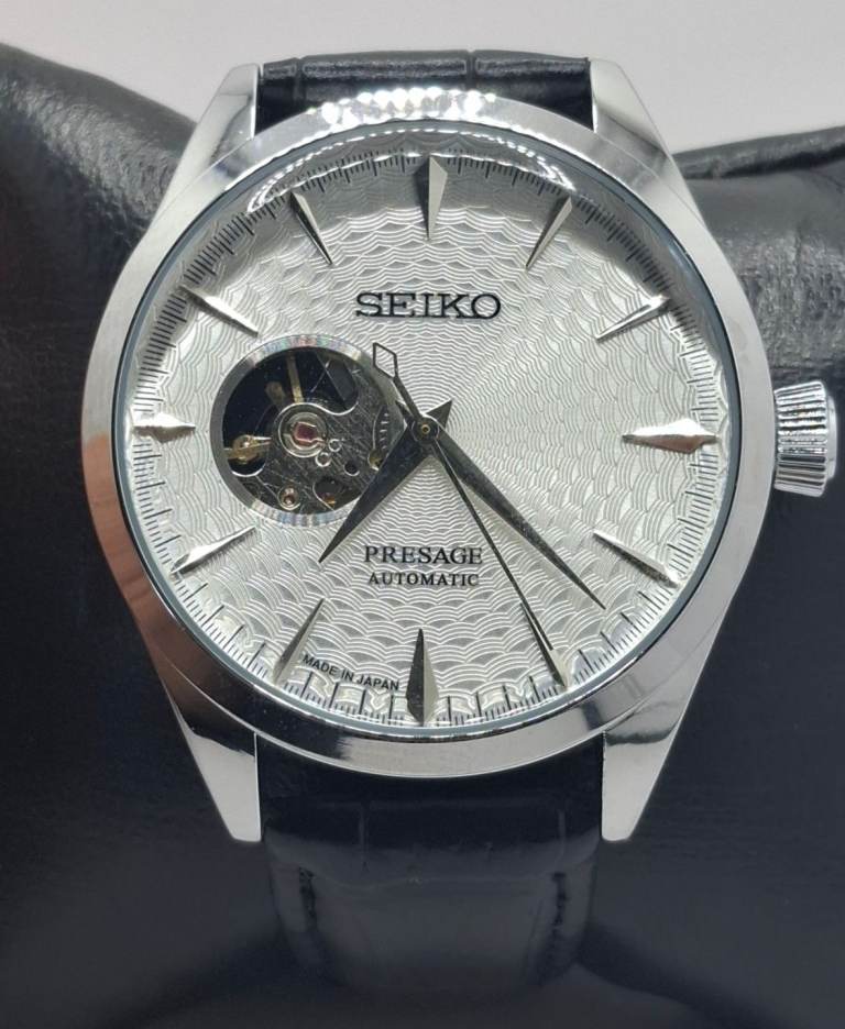 SEIKO Presage Automatic Open Heart – Black Leather Strap – Made in Japan – Pre-Owned