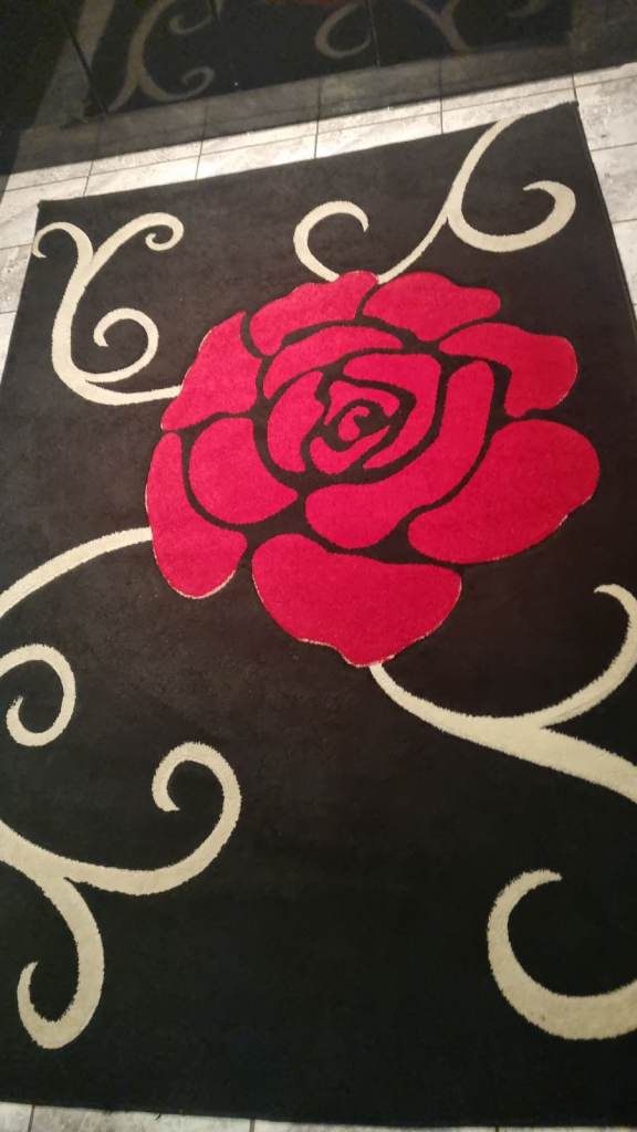 Black and red rug