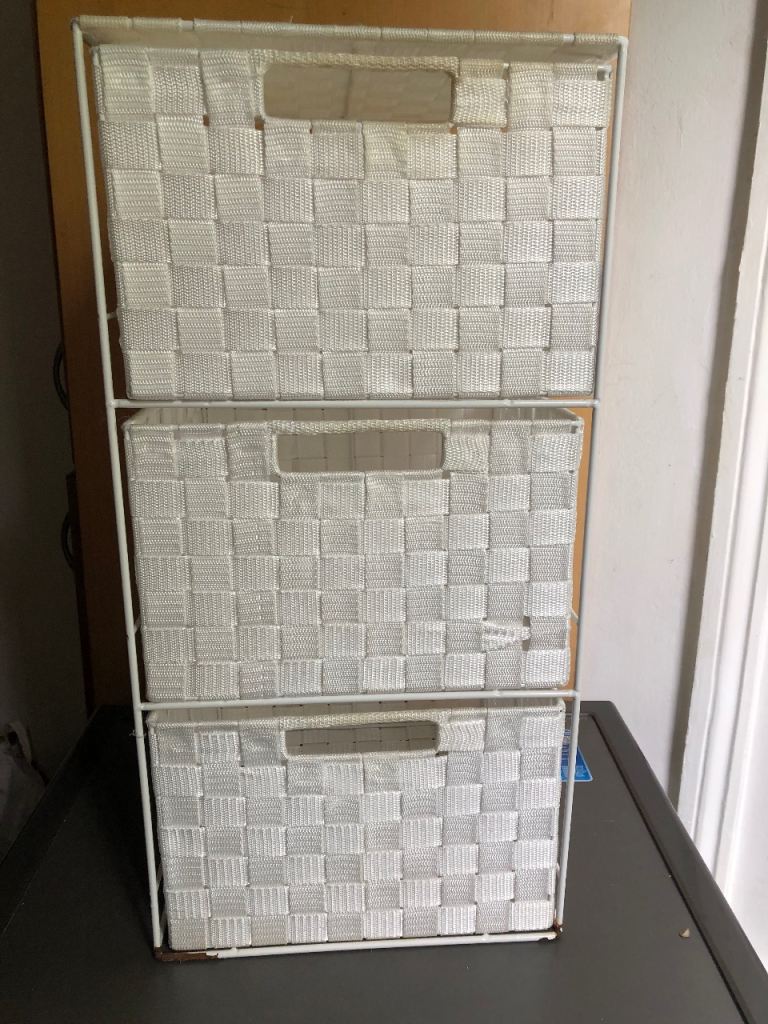 Bathroom Storage Drawers with Woven Baskets