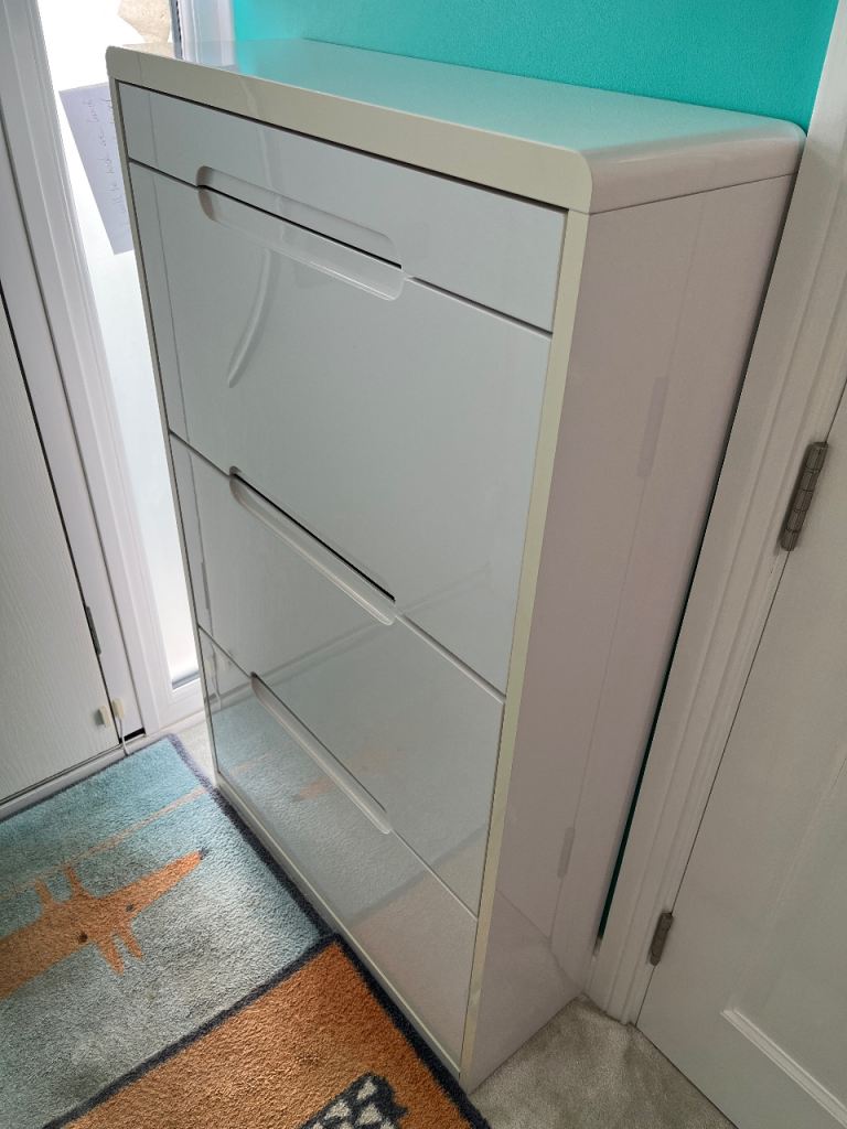 White Gloss Shoe Cabinet