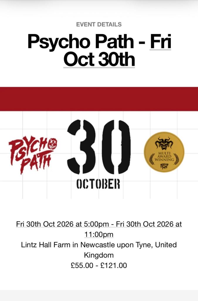 Psycho Path Event Ticket - Fri Oct 30th 2026