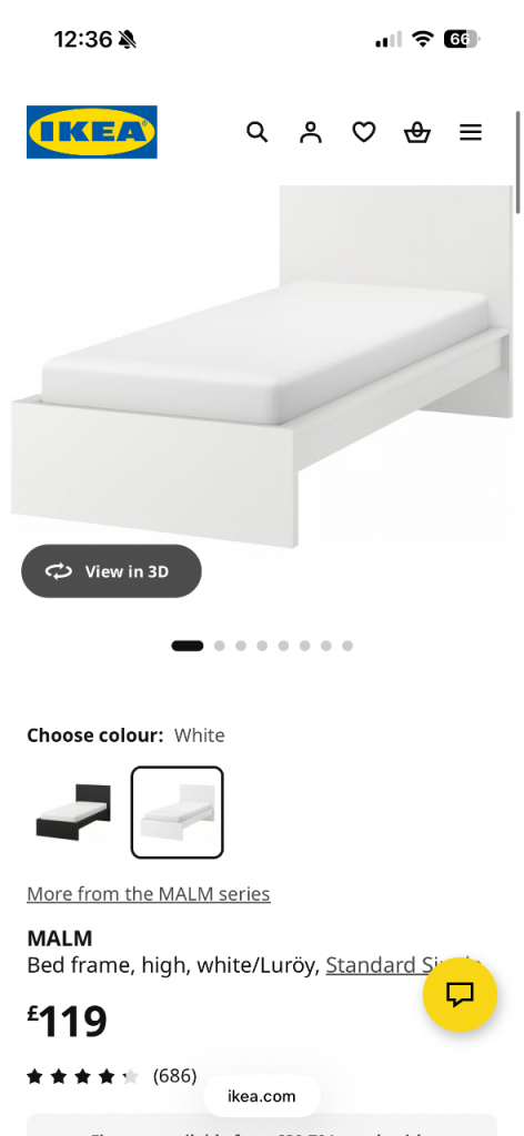 IKEA MALM super king bed frame 