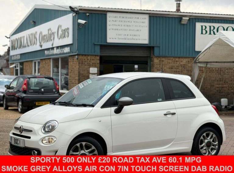 2016 Fiat 500 1.2 S Hatchback Bossa Nova White Petrol Manual Euro 6 (s/s) (69 bhp) Hatchback Petr...