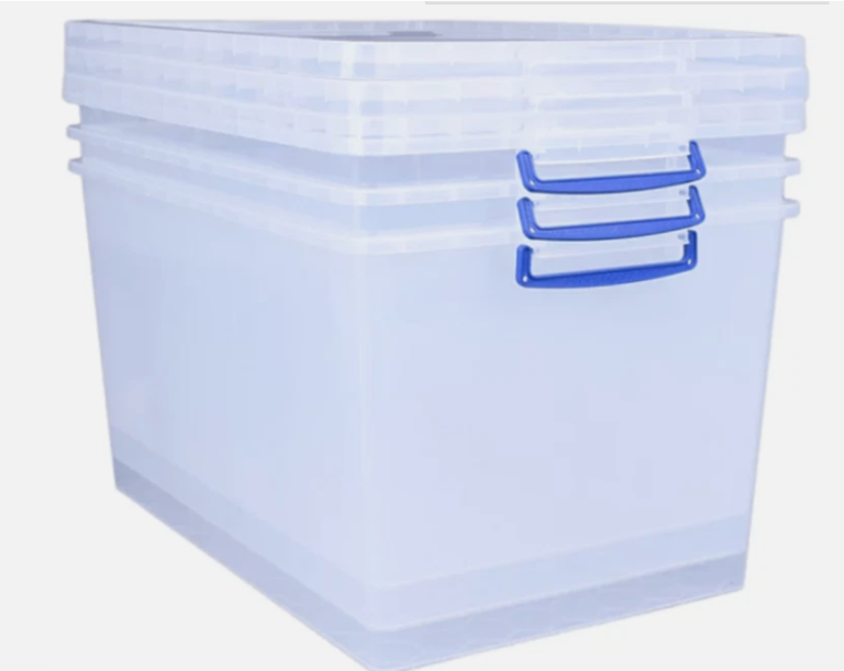 Really Useful Clear Nesting Storage Boxes, Tubs with Lids 83 Litres x 3 NEW 