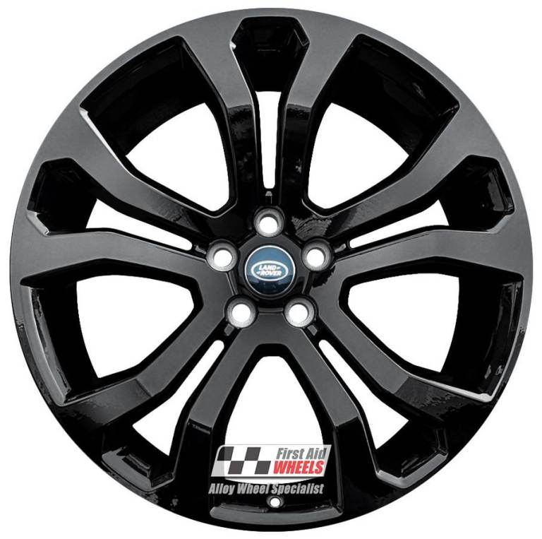 R570BG Swap RANGE ROVER SPORT 4x 22'' GENUINE STYLE 5014 GLOSS BLACK ALLOY WHEELS