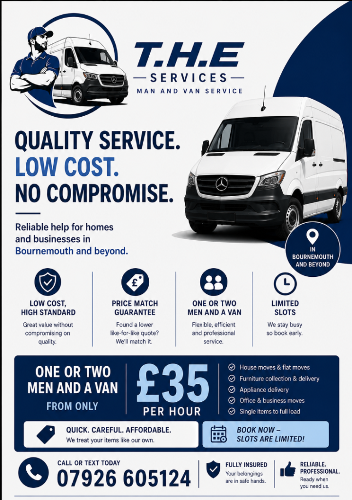 🚚 T.H.E Services | Man & Van | From £35/hr | Bournemouth & Beyond