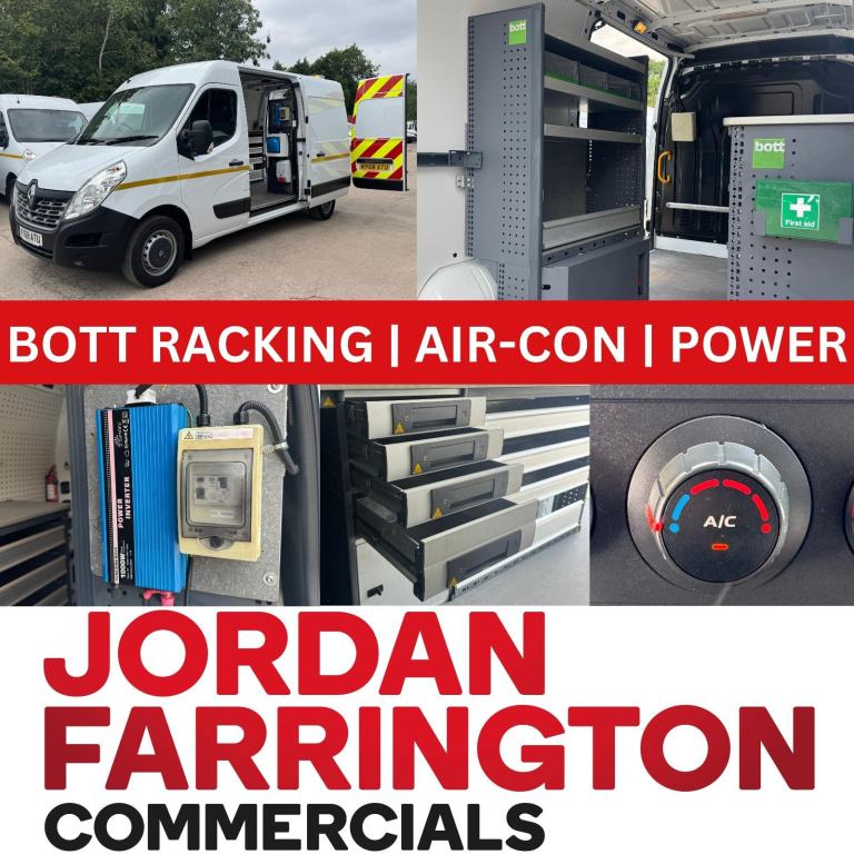 2018 68 reg RENAULT MASTER L2 H2 MWB WORKSHOP VAN REAR POWER RACKING *AIR-CON* 