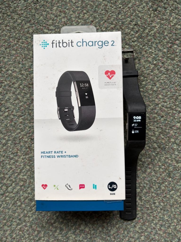 Fitbit Charge 2 Fitness Wristband – Black, Large Size