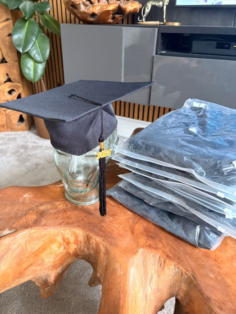 New Black Graduation Mortarboard with 2023 Tassel