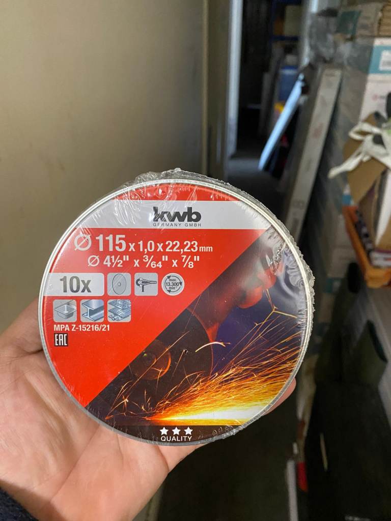 Share KWB 712021 Thin Cutting Disks for Angle Grinders 115 x 1 x 22.23 MM Pack of 10