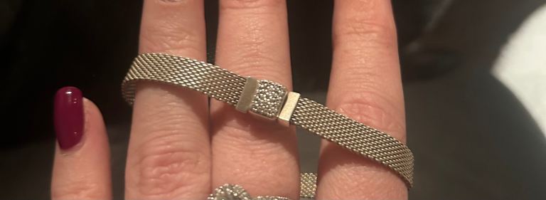 Pandora Reflexions sterling silver bracelet with clear cubic zirconia