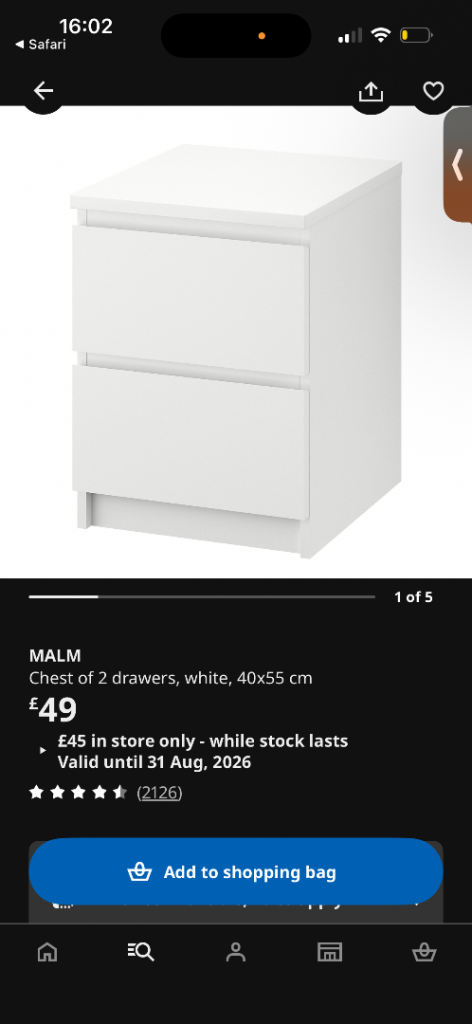 2 set of ikea drawers
