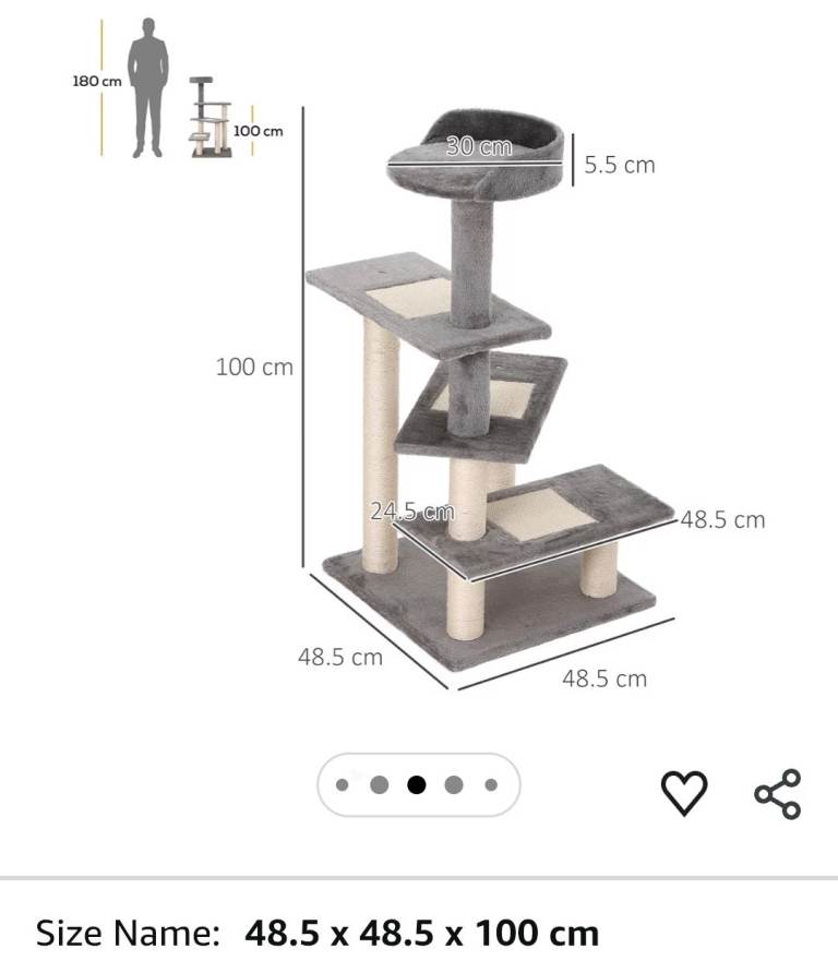 Cat climbing tower and scratching post