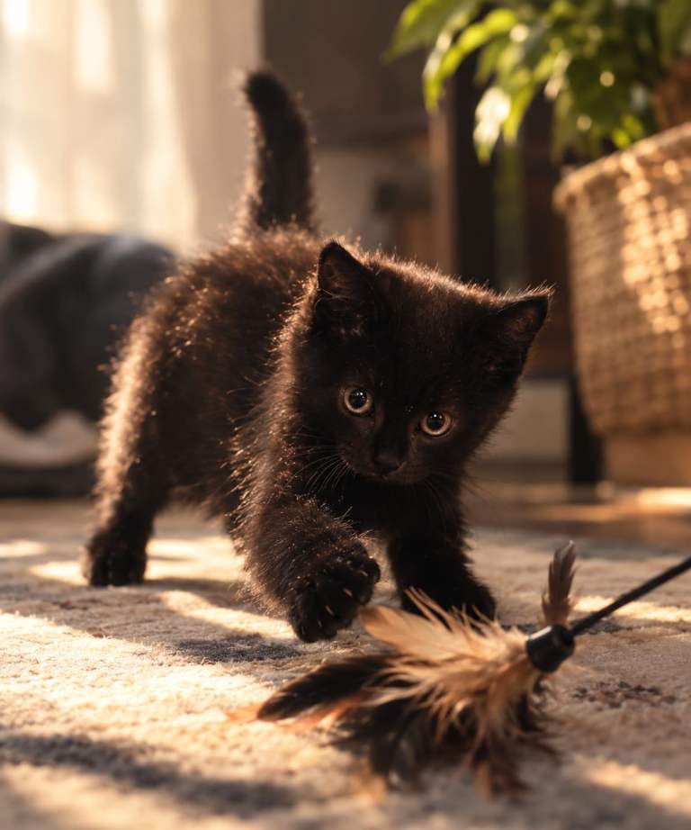 Stunning Solid Black Male Kitten (8 Weeks, Vet Checked) – Ready Now