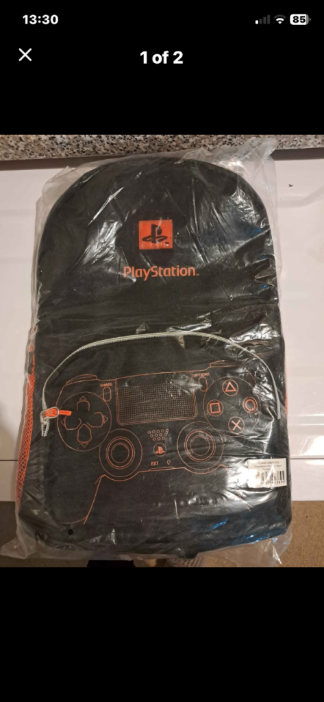 New PlayStation Backpack with Controller Design – Black and Orange