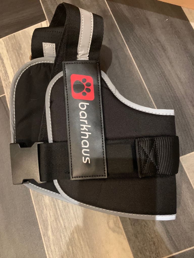 Barkhaus black medium dog harness 