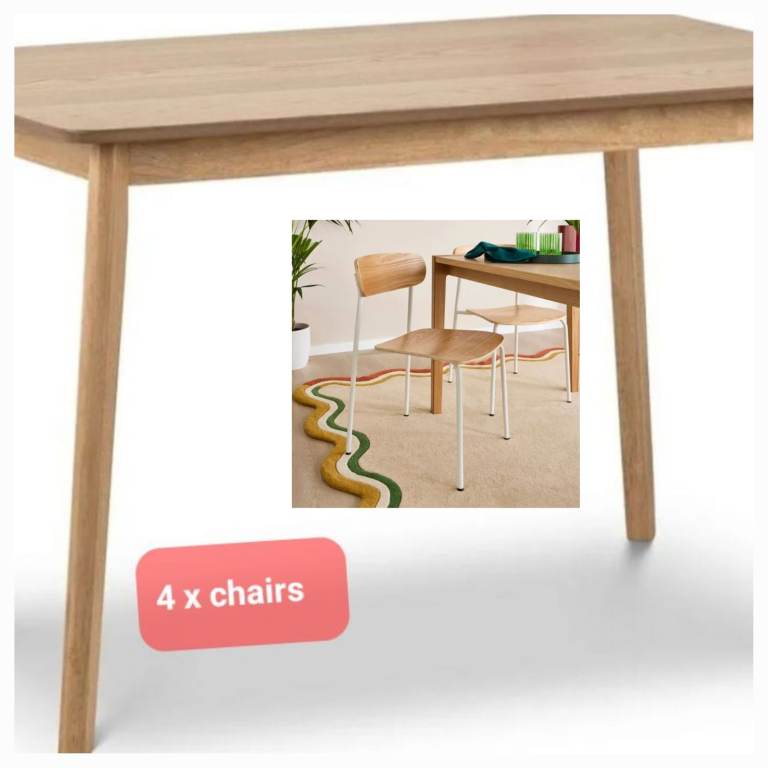Brand new dining table with 4 chairs.. can deliver