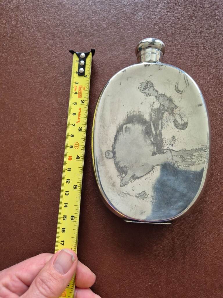 Vintage rare silver flask with W & H 33 marks on the base