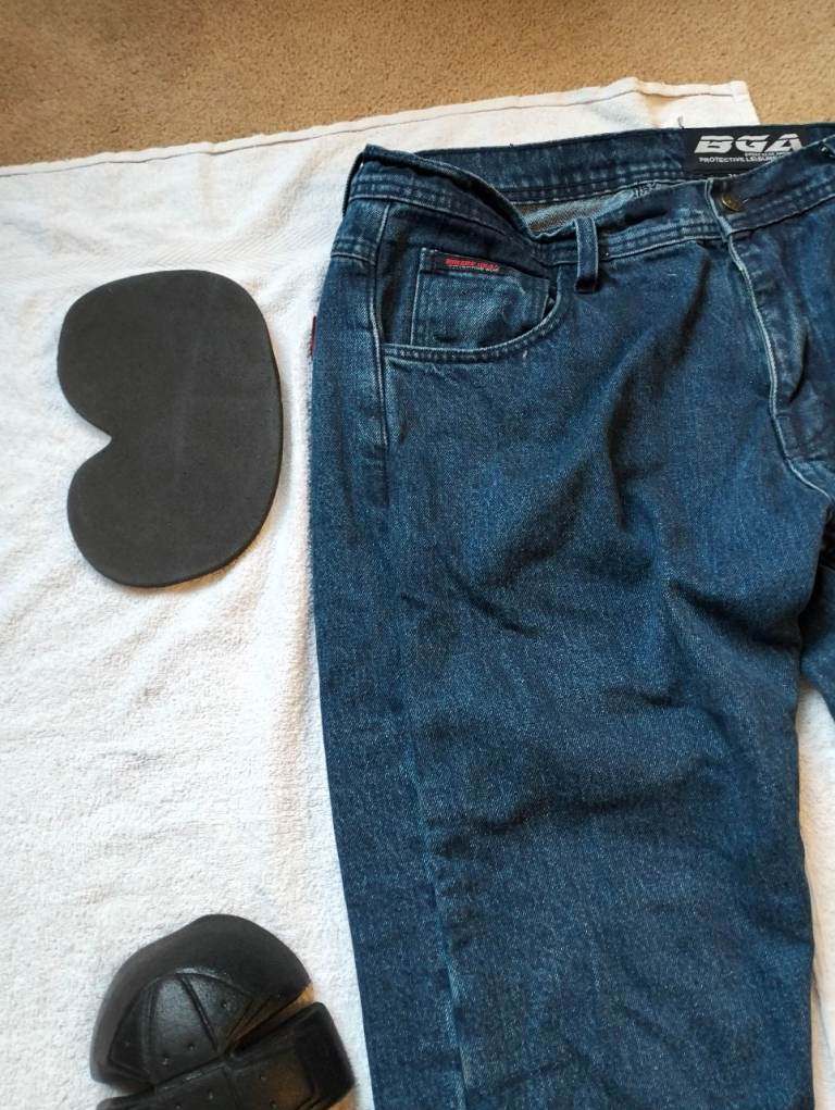 Bikers Gear Australia Black Mens Motorcycle Jeans  DuPont™ Kevlar® 34" W 28" Leg