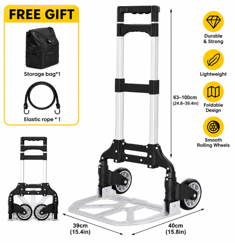 New Foldable Hand Truck Trolley with Storage Bag and Elastic Rope