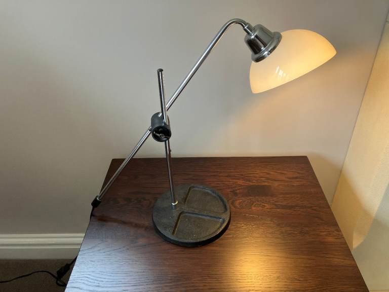 Adjustable Chrome Desk Lamp - Good Condition