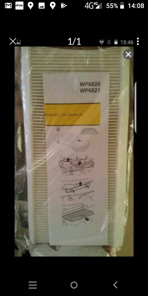 Ford fiesta,Ka and puma pollen filter.