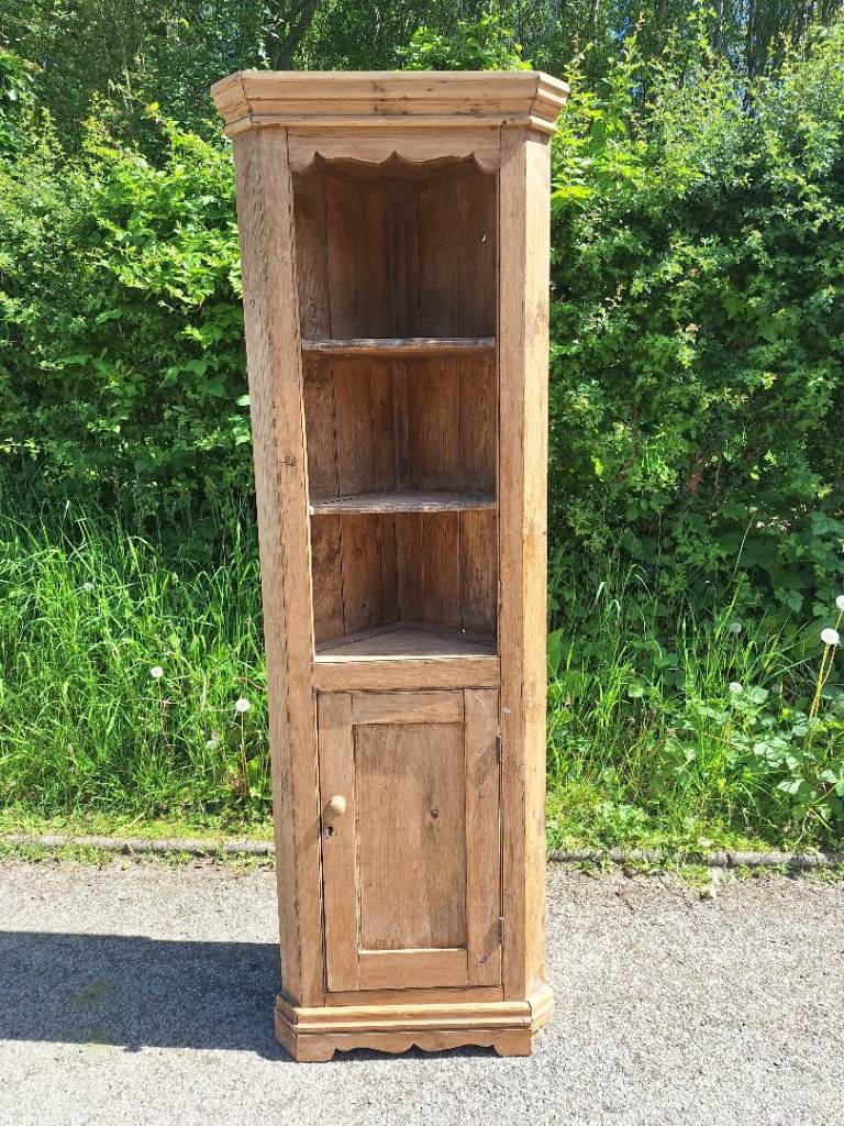 Pine Wooden Tall Corner Unit 