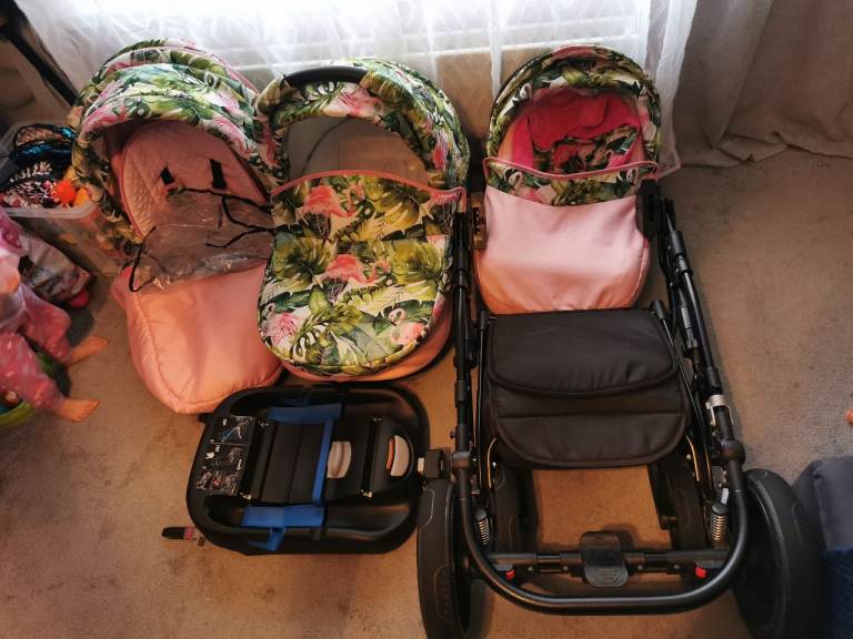 Baby girl pushchair set 