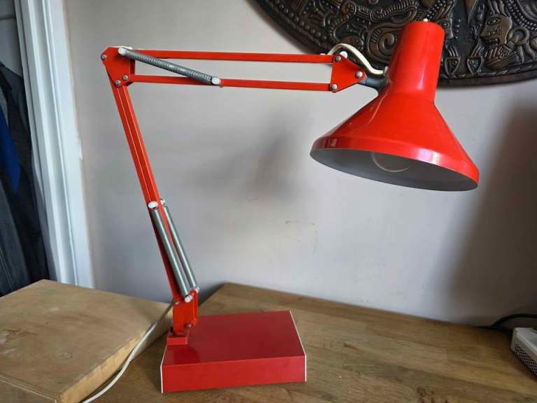 1970's Red Architect's Angle Poise Desk Lamp