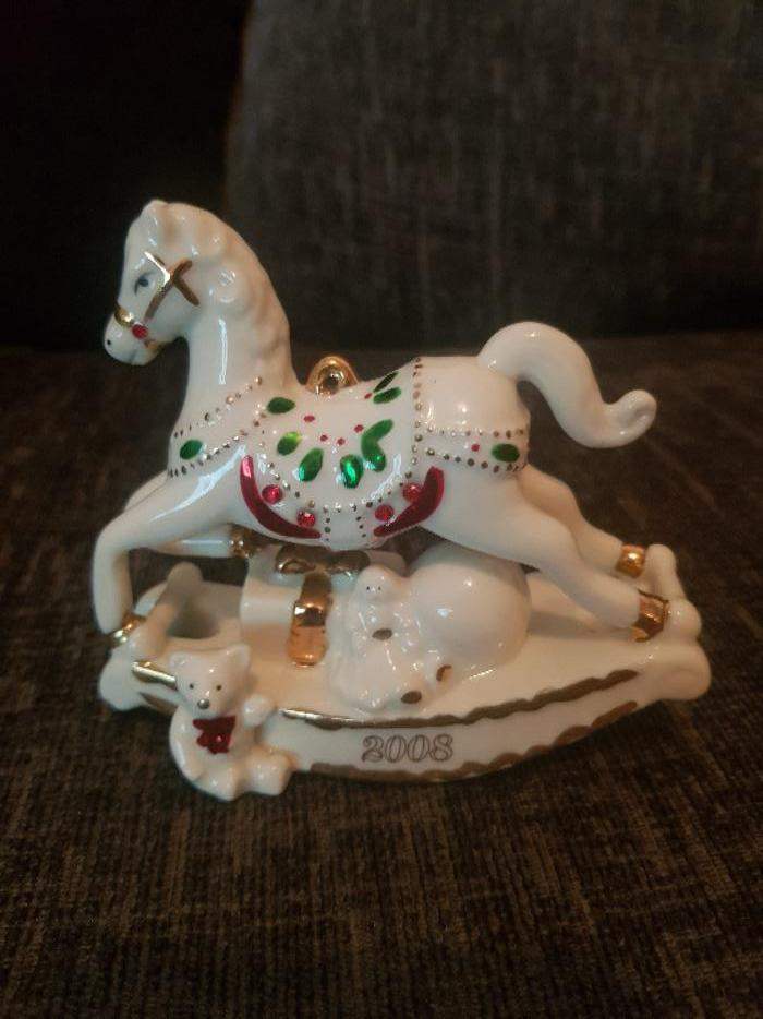 2x Christmas Rocking Horse decorations