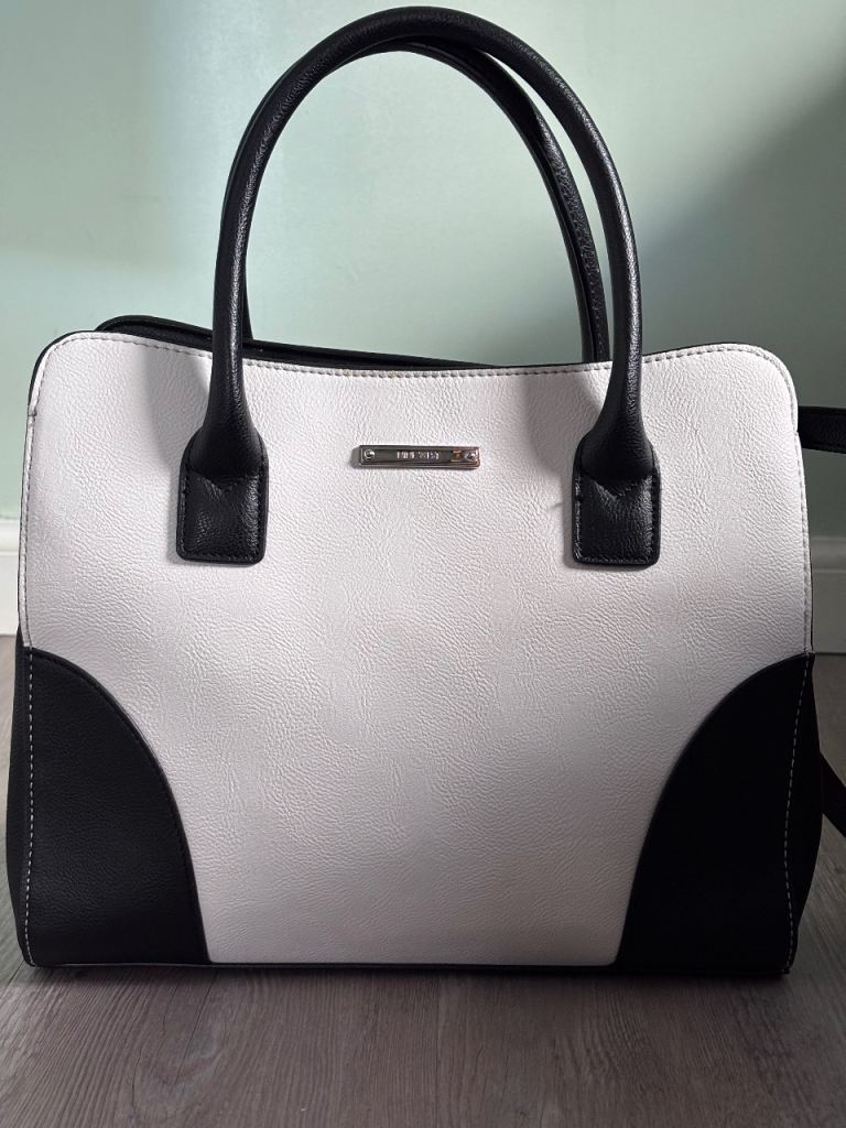 Nine West Black & White Colorblock Satchel Bag