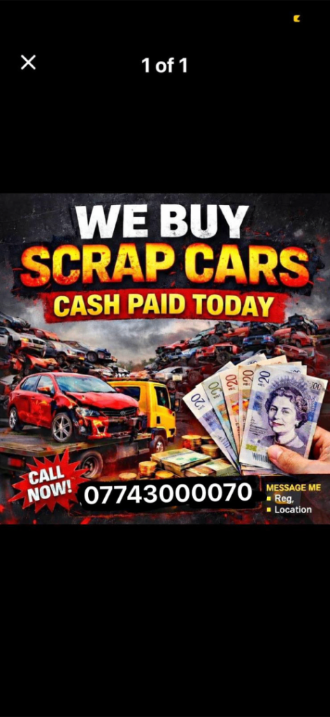Huddersfield scrap vehicle buyer always 