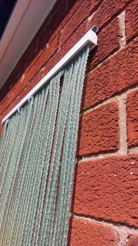 Caravan/Campervan Door Screen, Beaded, Pale Green