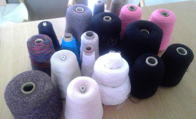 Big Bundle of Wool Yarn Having a Clearout