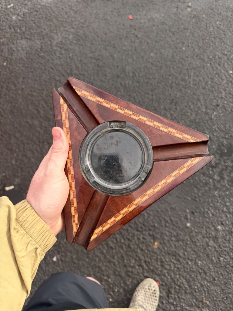 Vintage Wooden Ashtray - Decorative Piece