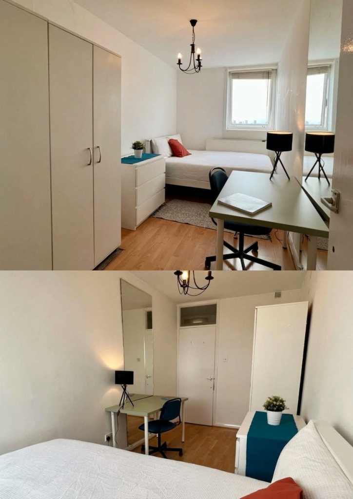 219pw Bright Room with Double Bed in 3-Bed Flat