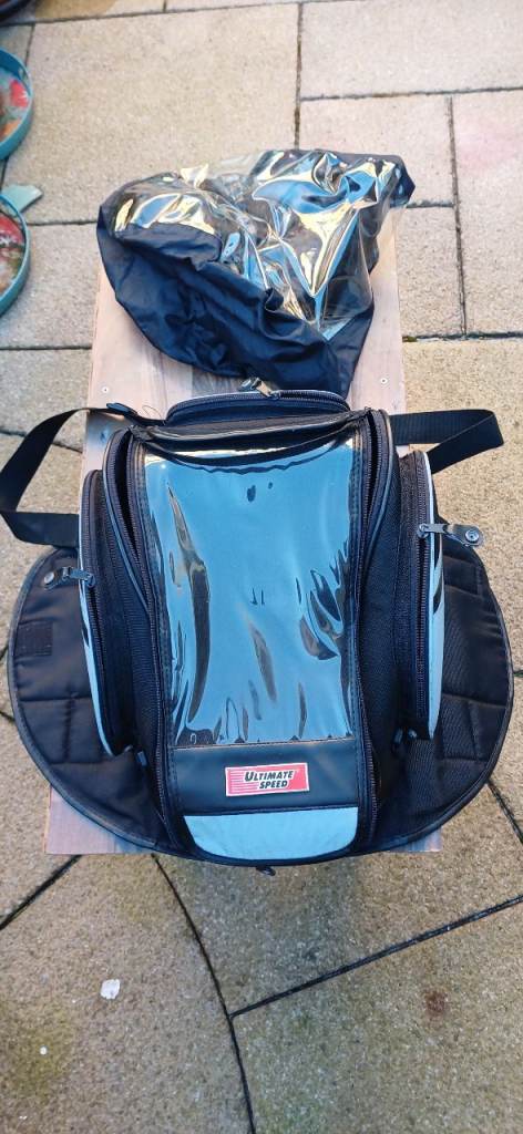 Motorcycle tank bag.