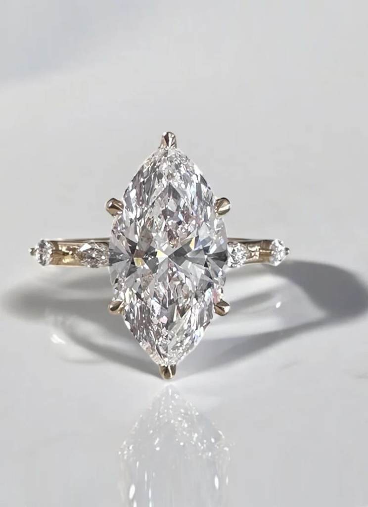 Stunning 3.50ct Spaced Band Marquise Engagement Rings